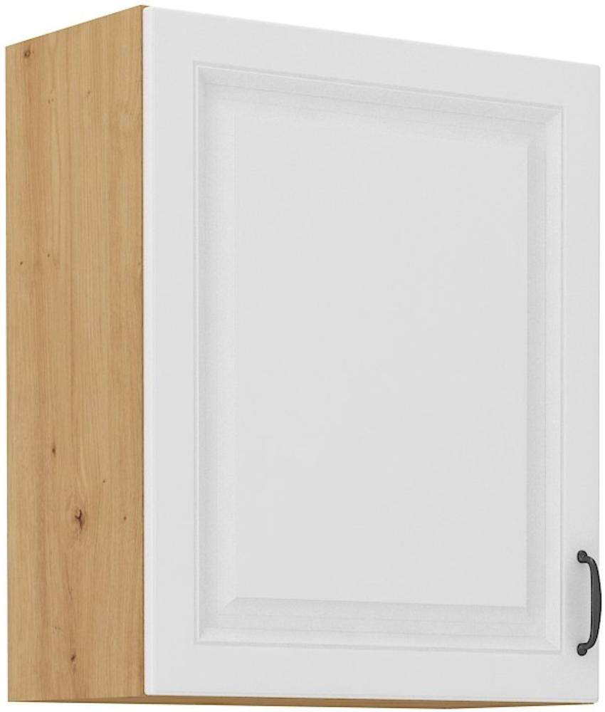 Hängeschrank 60 cm Stilo Weiss + Eiche Artisan Küchenzeile Küchenblock Küche Bild 1