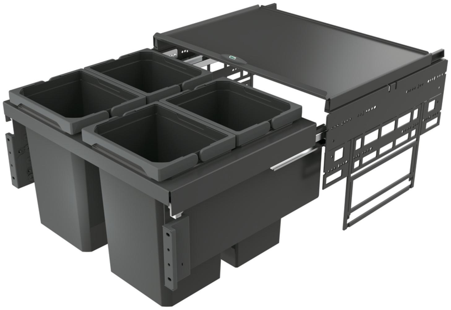 Naber 8013316 Abfallsammler Cox® Base 360 S/600-4 ohne Biodeckel, anthrazit / 60 cm Schrankbreite Bild 1