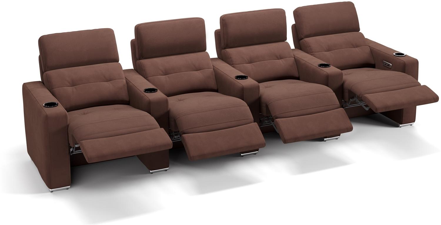 Sofanella 4-Sitzer BARI Stoffsofa Heimkinosofa Kinosessel in Dunkelbraun Bild 1