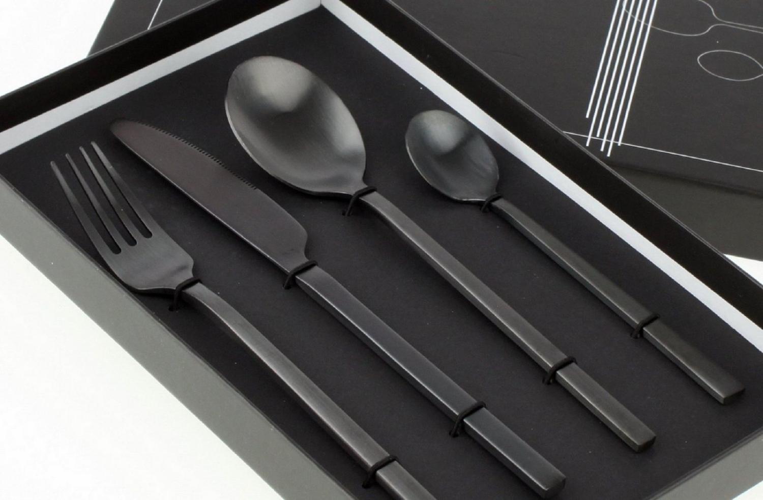 Werner Voß 4-teilige Besteckset 'Black Cutlery' in matten Design, Edelstahl schwarz Bild 1