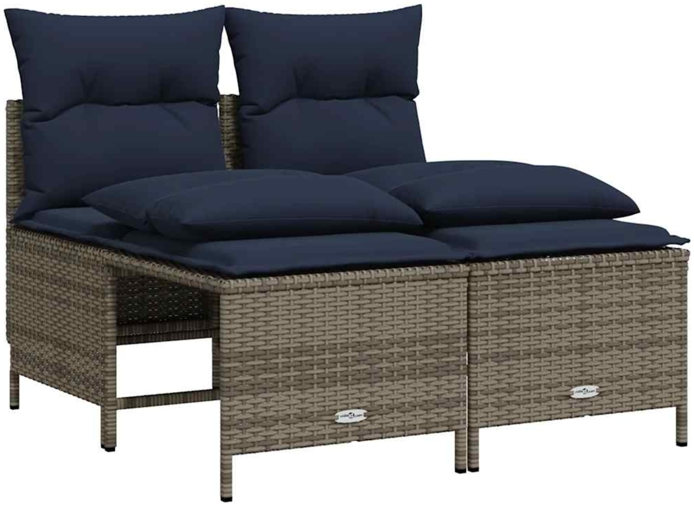 vidaXL 4-teiliges Gartensofa-Set mit Kissen, grau, Polyrattan 368378 Bild 1
