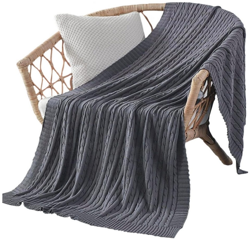 Einschlagdecke Weiche gestrickte Wolldecke, Sofadecke, Schlafdecke, zggzerg, Baumwollgewebe Bild 1
