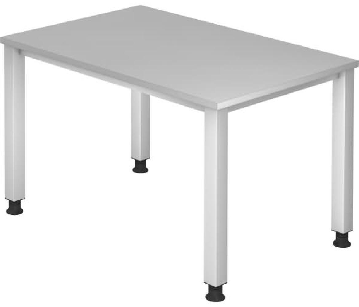 Schreibtisch QS12 4Fuß eckig 120x80cm Grau Gestellfarbe: Silber Bild 1