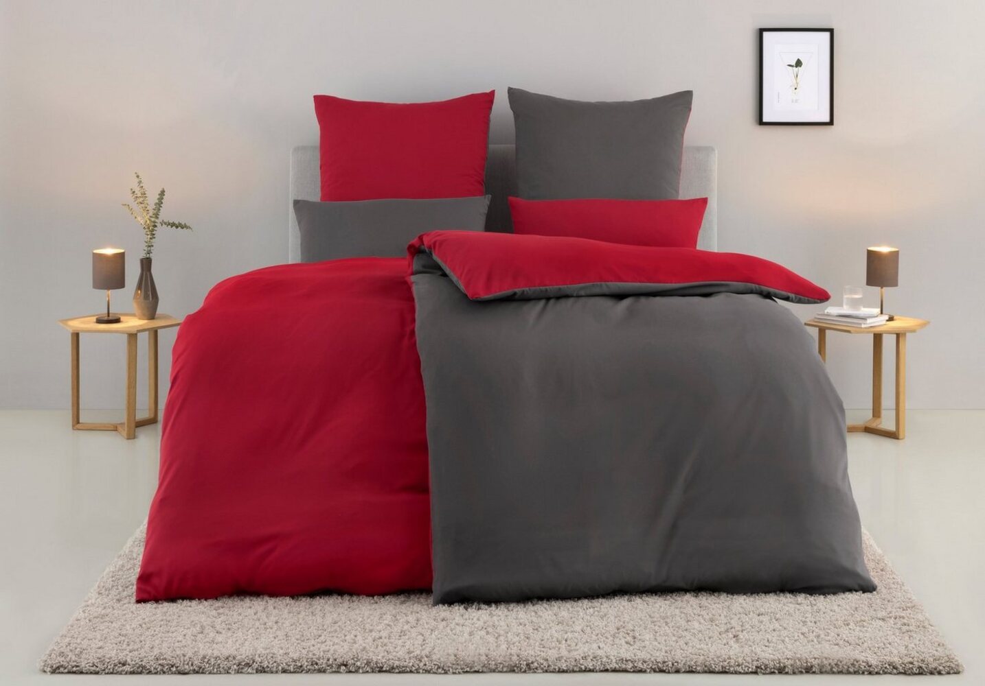 my home Bettwäsche Desner2, Microfaser, 2 teilig, Premium Qualität, sehr weich, uni, ab 135x200 cm Bild 1