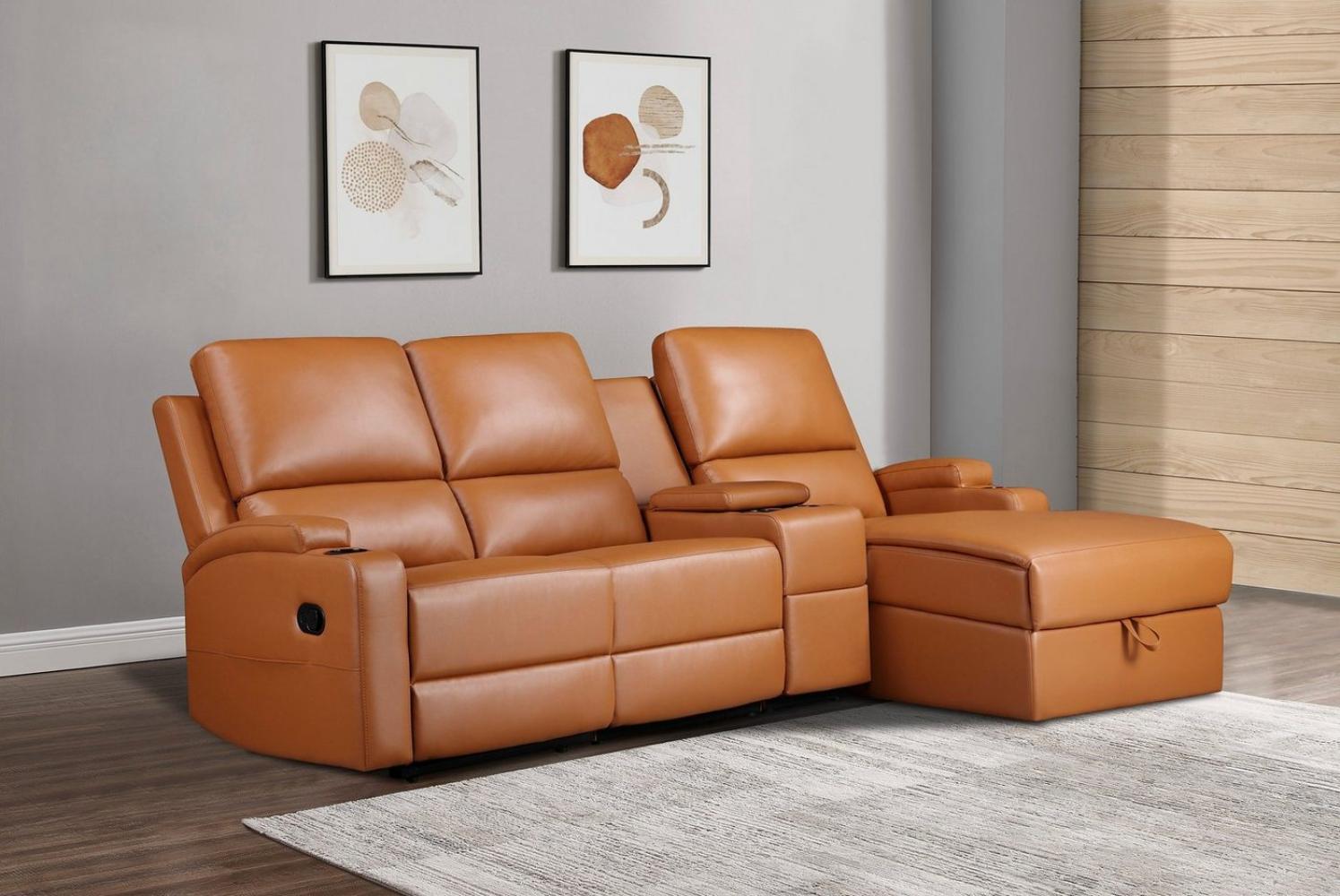 Home affaire Ecksofa Napori Multimediasofa, 3er Kinosessel XXL, L-Form, Kinosofa mit Relaxfunktion, Getränkehalter, Staufach und Staukasten Bild 1