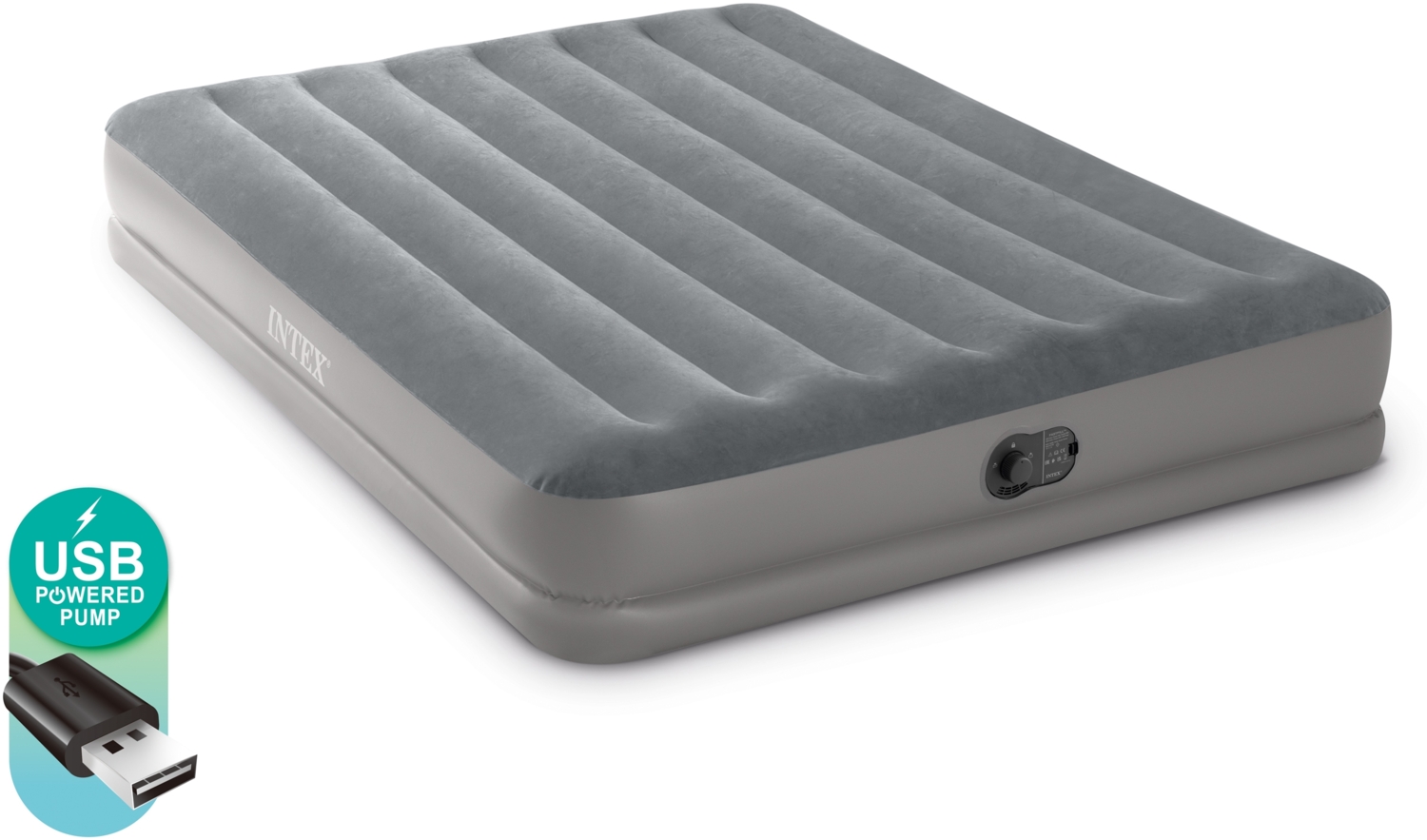 Intex 'Dura-Beam' Luftbett, grau, 152 x 203 x 30 cm Bild 1