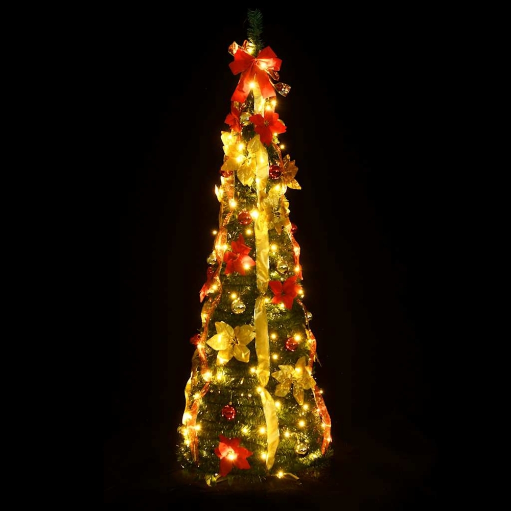 vidaXL Pop-Up-Weihnachtsbaum Künstlich 100 LEDs Grün 150 cm 357761 Bild 1