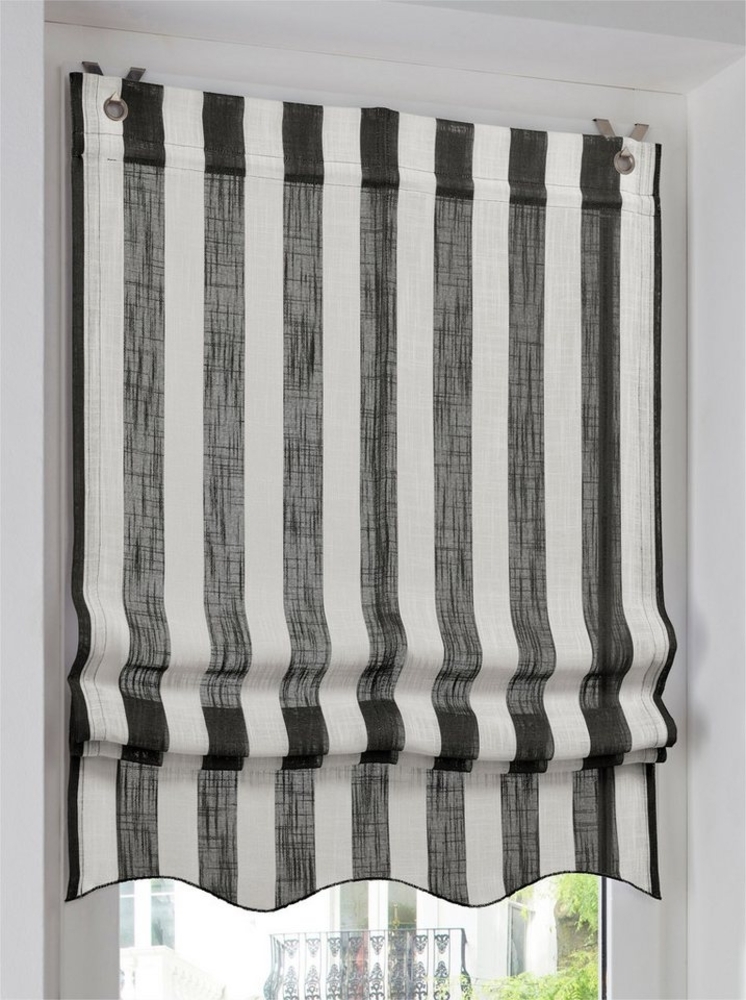 Rollo Raffrollo, heine, halbtransparent, Ösen mit Fensterhaken Bild 1