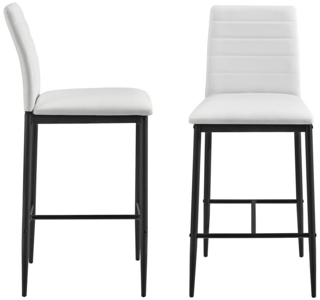 en. casa Barhocker (Set, 2er), Design-Sitzhocker 96 x 43 x 47cm Weiß Bild 1