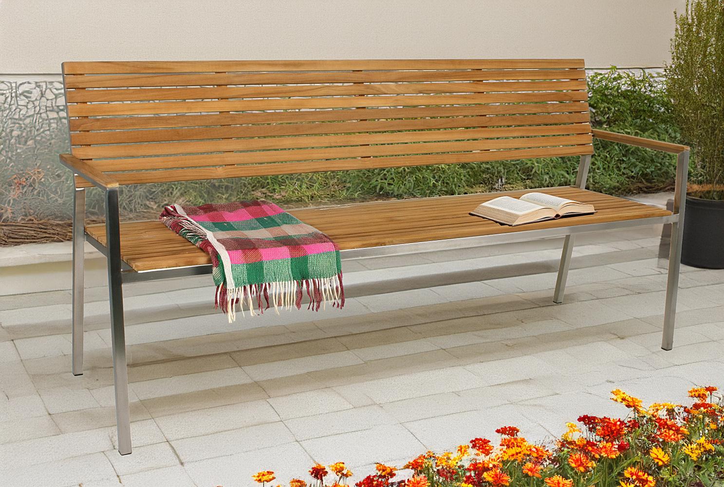 Gartenbank >Denver< (BxHxT: 180x86x56 cm) in braun - 180x86x56 (BxHxT) Bild 1