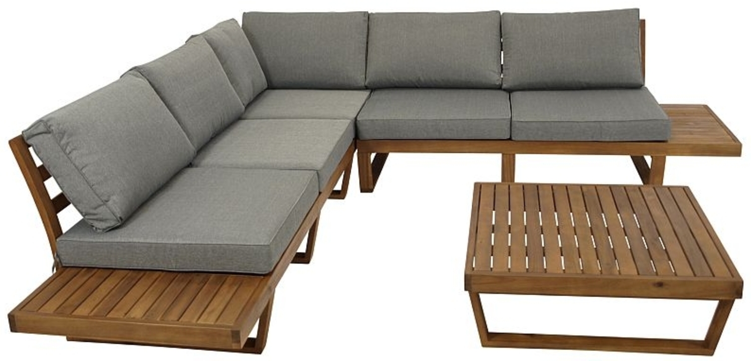 Lounge Set aus Akazienholz, mit Polstern Bild 1