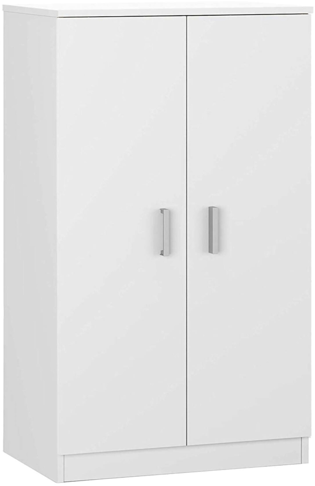 Dmora 2-türiger Mehrzweckschrank Arful, Schuhschrank, Niedriger Schrank mit 6 Regalen, Modernes niedriges Schuhregal, 75x36h101 cm, Weiß Bild 1