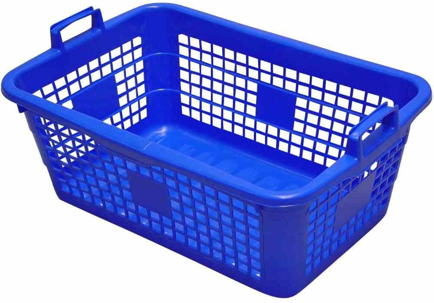 Wäschekorb eckig 45 l, 62 cm, blau Bild 1