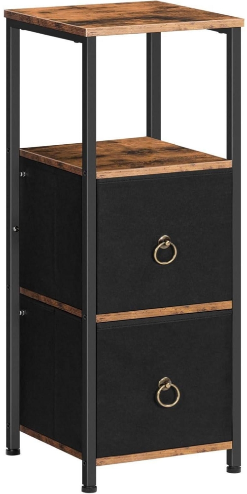 HOOBRO Badezimmerschrank Vintagebraun Schwarz Stoffschubladen EBF87CW01 Bild 1