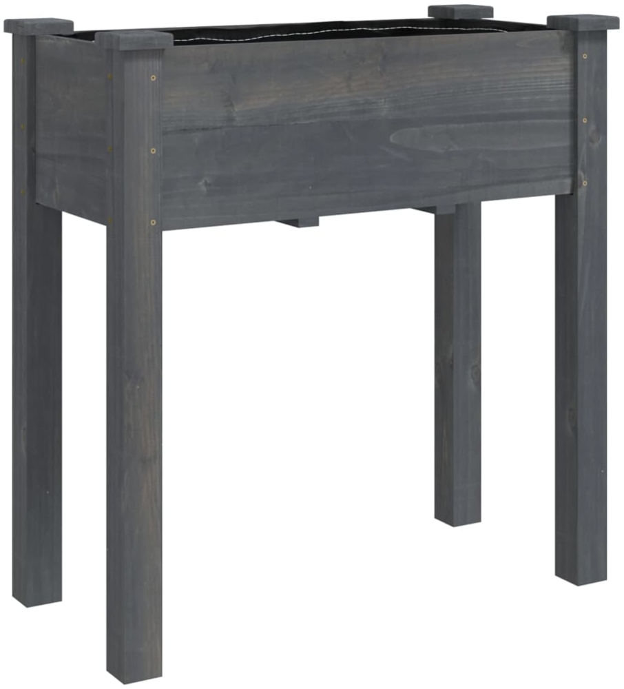 vidaXL Pflanzkübel mit Einsatz Grau 71x37x76 cm Massivholz Tanne 364232 Bild 1