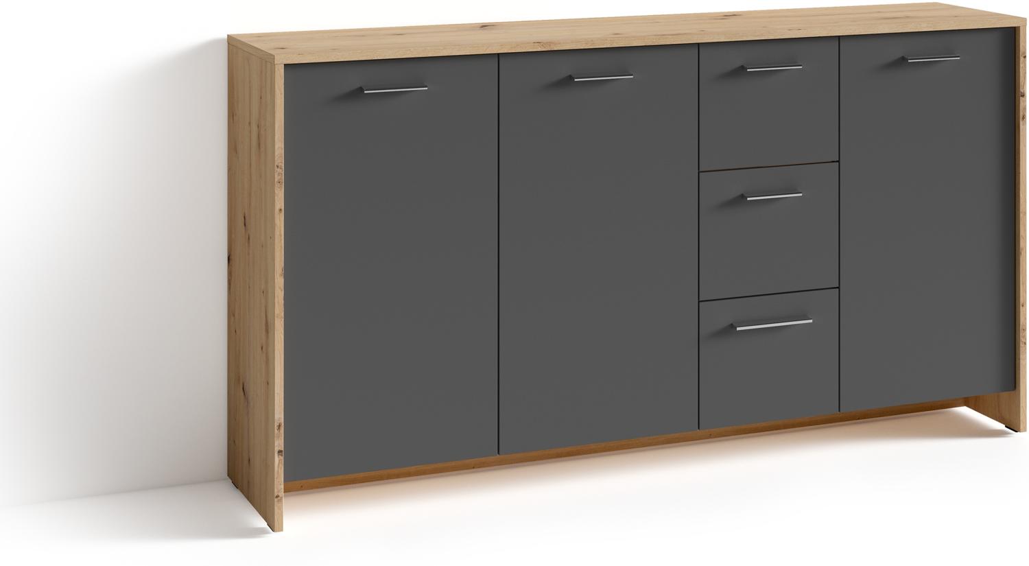 Homexperts 'BENNO' Sideboard, Holzwerkstoff Spanplatte Artisan Eiche, B 153 x H 83 x T 35 cm Bild 1
