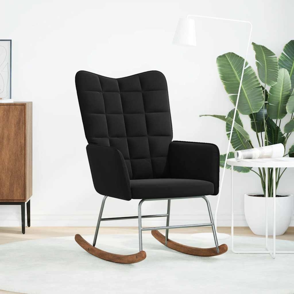vidaXL Schaukelstuhl Schwarz Samt 4016838 Bild 1