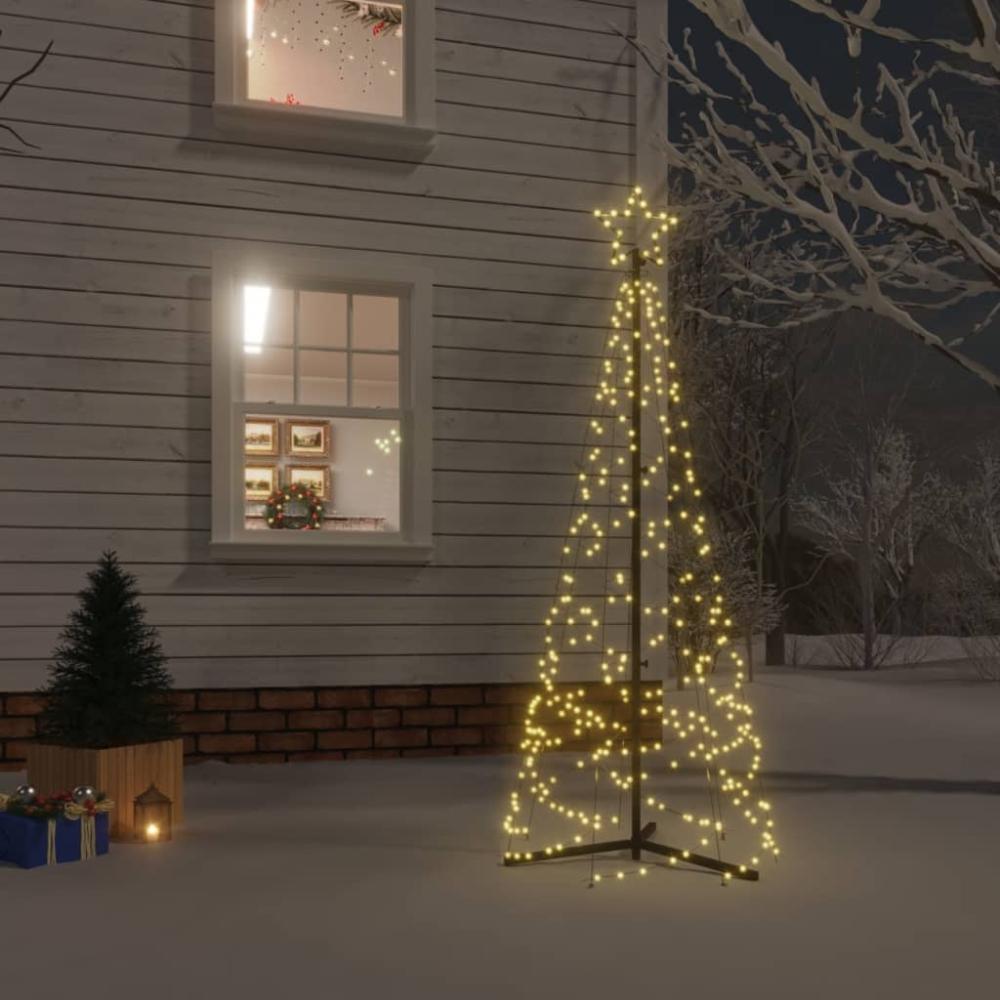 vidaXL LED-Weihnachtsbaum Kegelform Warmweiß 200 LEDs 70x180 cm Bild 1