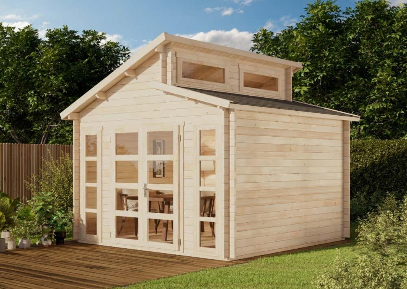 Alpholz Doppel-Pultdach Gartenhaus Modell Vinea-40 Gartenhaus aus Holz Holzhaus mit 40 mm Wandstärke Blockbohlenhaus mit Montagematerial Bild 1