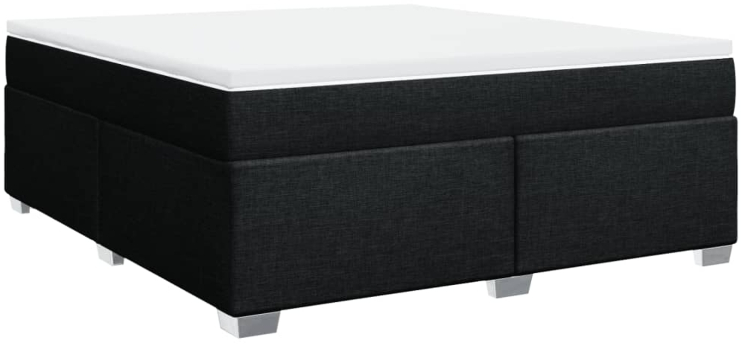 vidaXL Boxspringbett mit Matratze Schwarz 180x200 cm Stoff 3285153 Bild 1