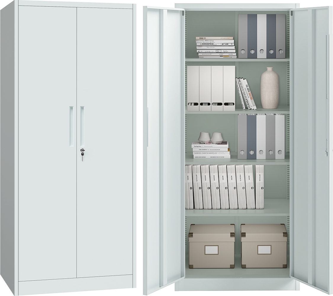 STEELSØN 'Regulus' Aktenschrank, Metall, grau, 165x40x80 cm, abschließbar, Metallschrank mit 4 Ablagen, geeignet als Werkzeugschrank Bild 1