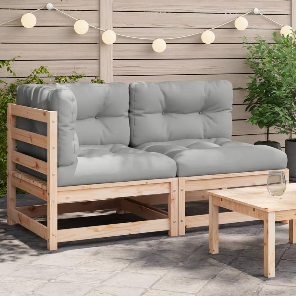 vidaXL Gartensofa mit Kissen 2-Sitzer Massivholz Kiefer 838118 Bild 1