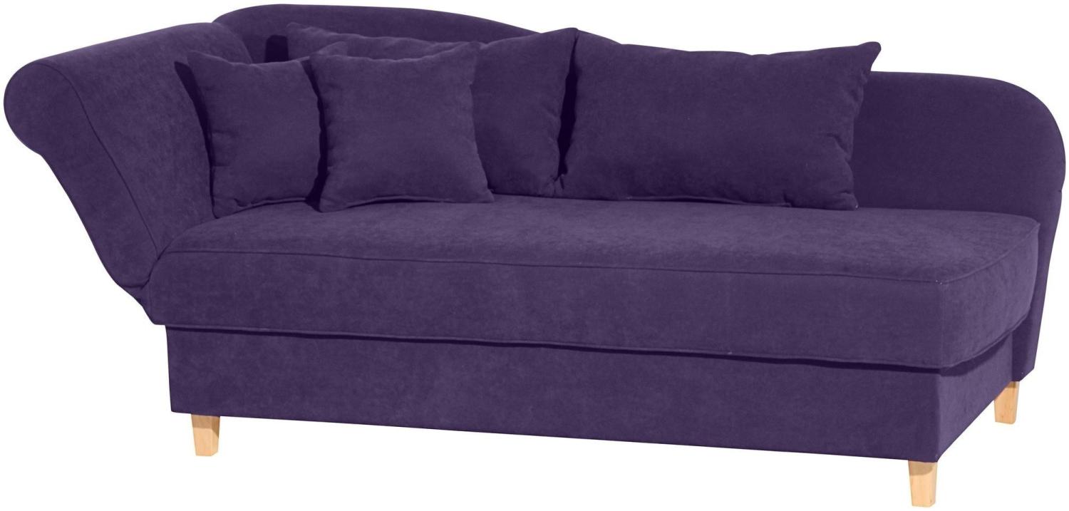 Recamiere mit Armteil links klappbar Katia Bezug Veloursstoff Buche natur / violett 22695 Bild 1