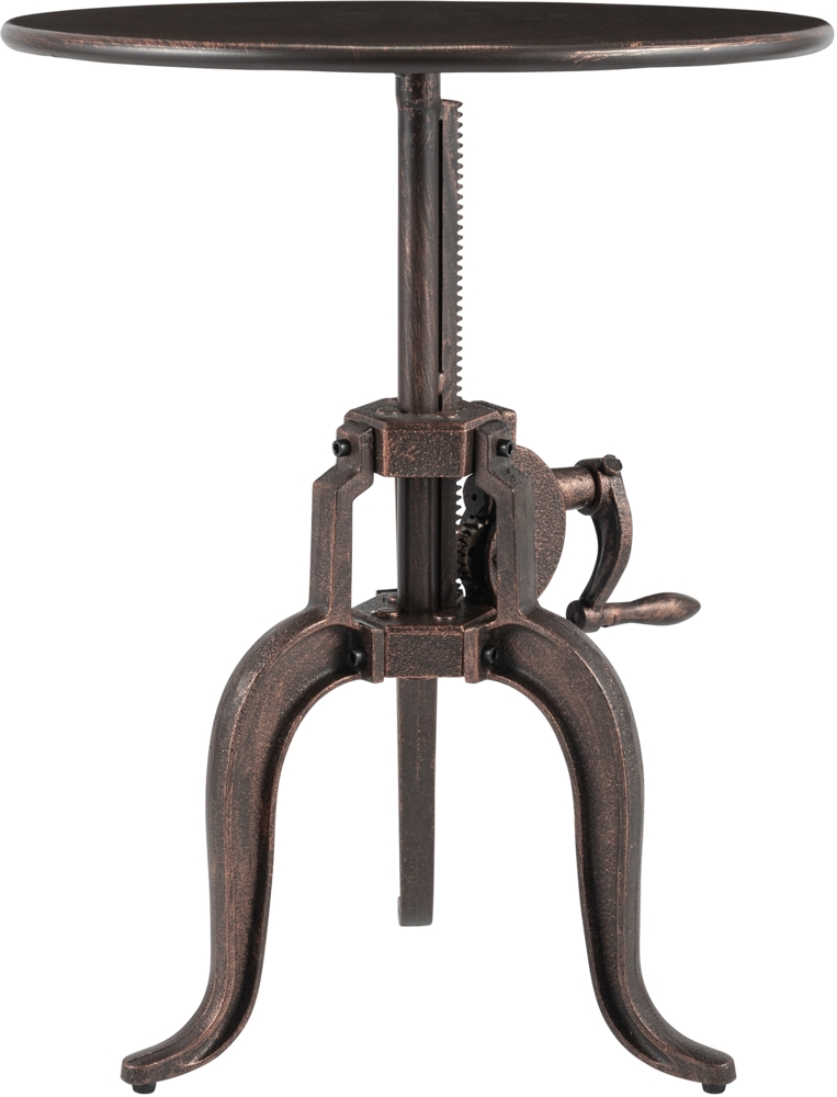 CLP Beistelltisch Marcos 50 cm aus Metall rund höhenverstellbar Industrial Stil,bronze Bild 1