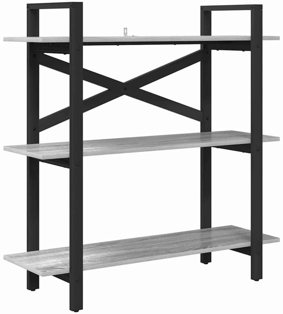 vidaXL Bücherregal Graues Sonoma 100 x 33,5 x 102 cm Holzwerkstoff 883949 Bild 1