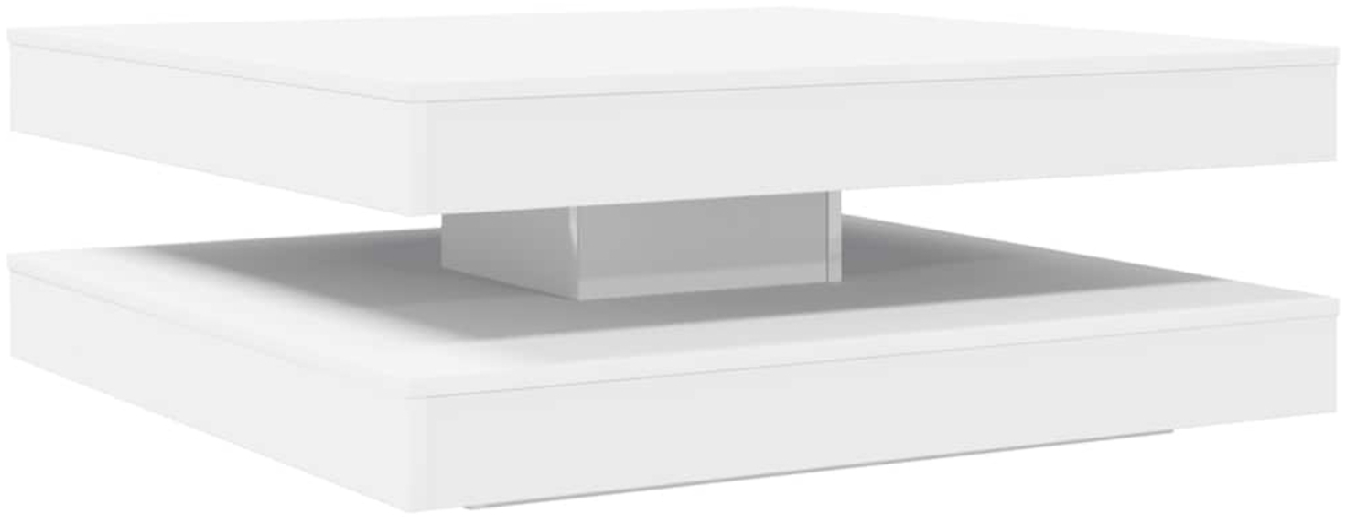 vidaXL Couchtisch 360-Grad Drehbar Weiß 90x90x34,5 cm 3321351 Bild 1