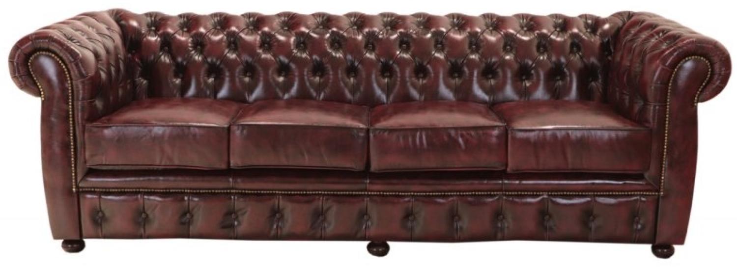 Viersitzer-Sofa Chesterfield Liverpool aus echtem Rindsleder New Red Bild 1