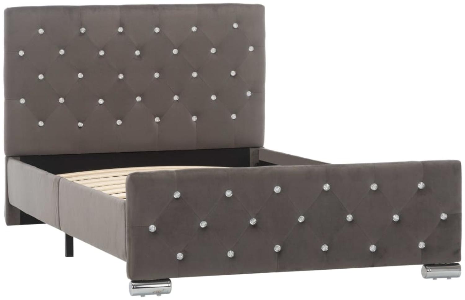 Bettgestell Grau Stoff 100x200 cm Bild 1