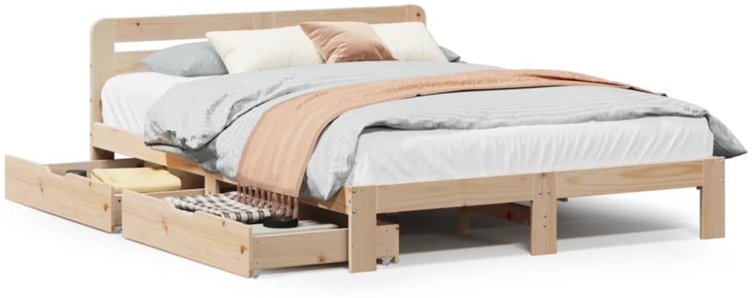 vidaXL Massivholzbett ohne Matratze 150x200 cm Kiefernholz 3309848 Bild 1