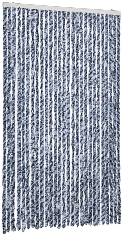 vidaXL Insektenschutz-Vorhang Blau und Weiß 118x220 cm Chenille 315128 Bild 1