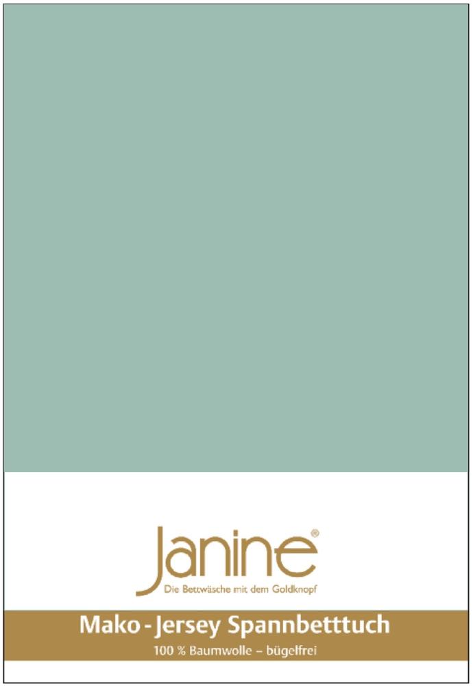 Janine Mako Jersey Spannbetttuch Bettlaken 140-160x200 cm OVP 5007 36 rauchgrün Bild 1