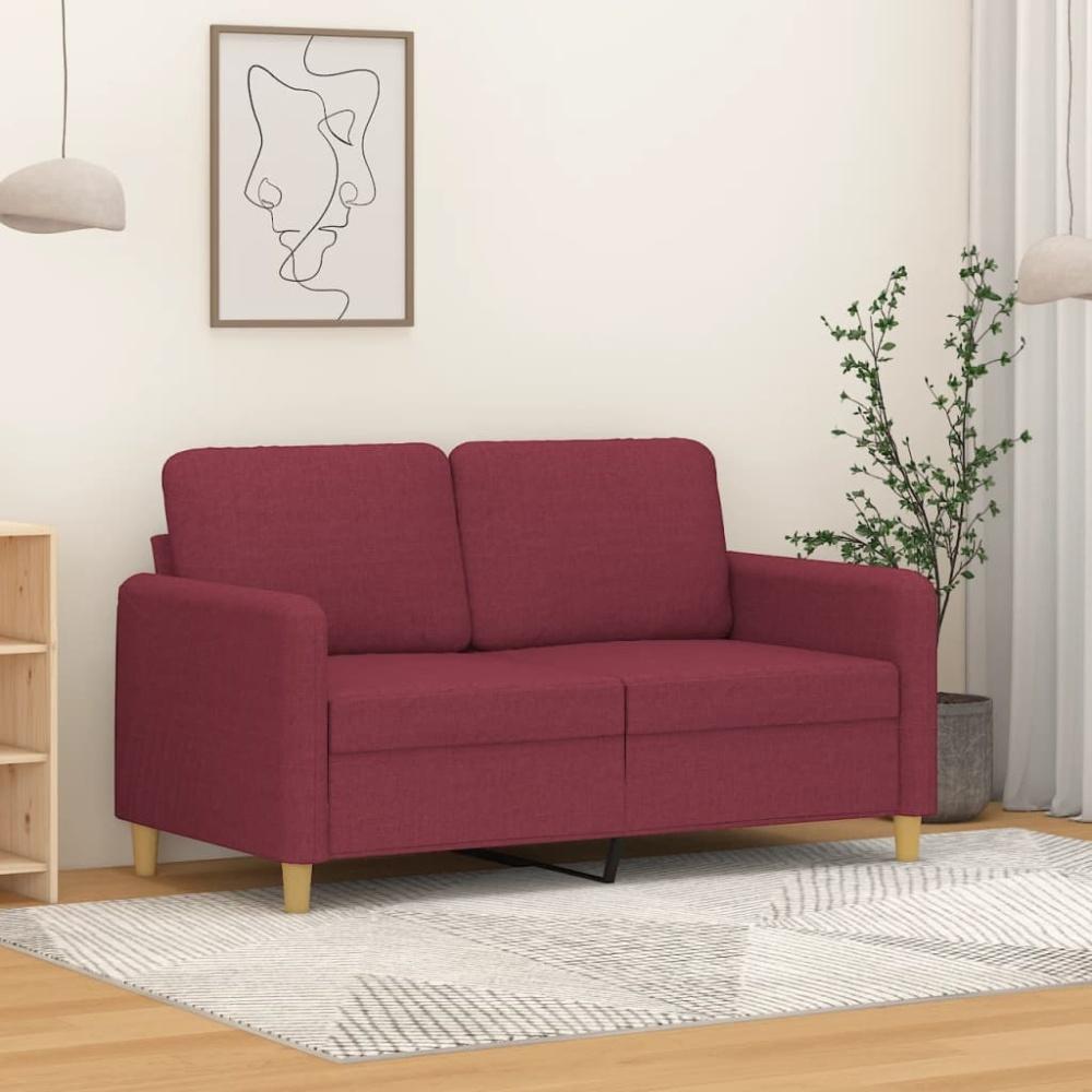 vidaXL 2-Sitzer-Sofa Weinrot 120 cm Stoff 359476 Bild 1