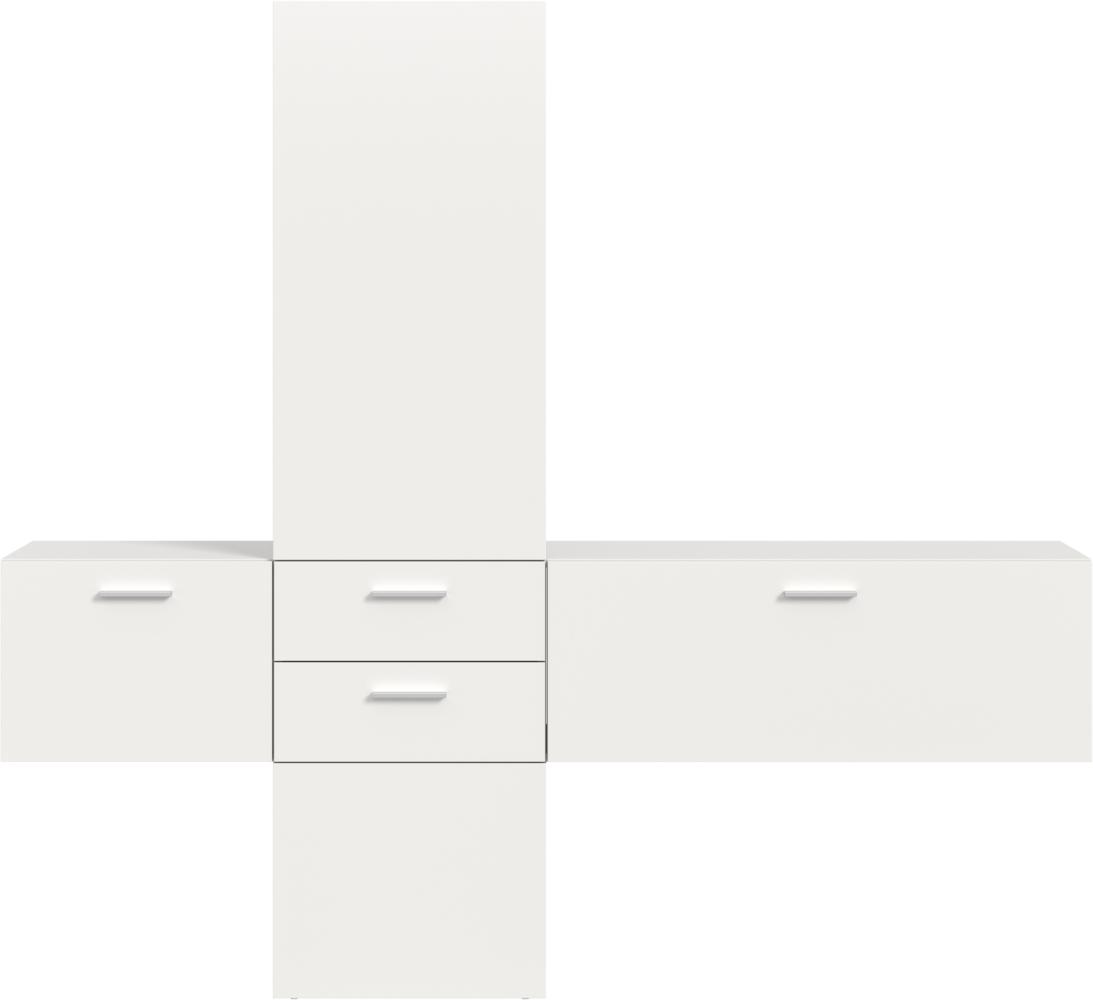 Garderobenkombination (B/H/T: 208x190x36 cm) in weiß Melamin Bild 1