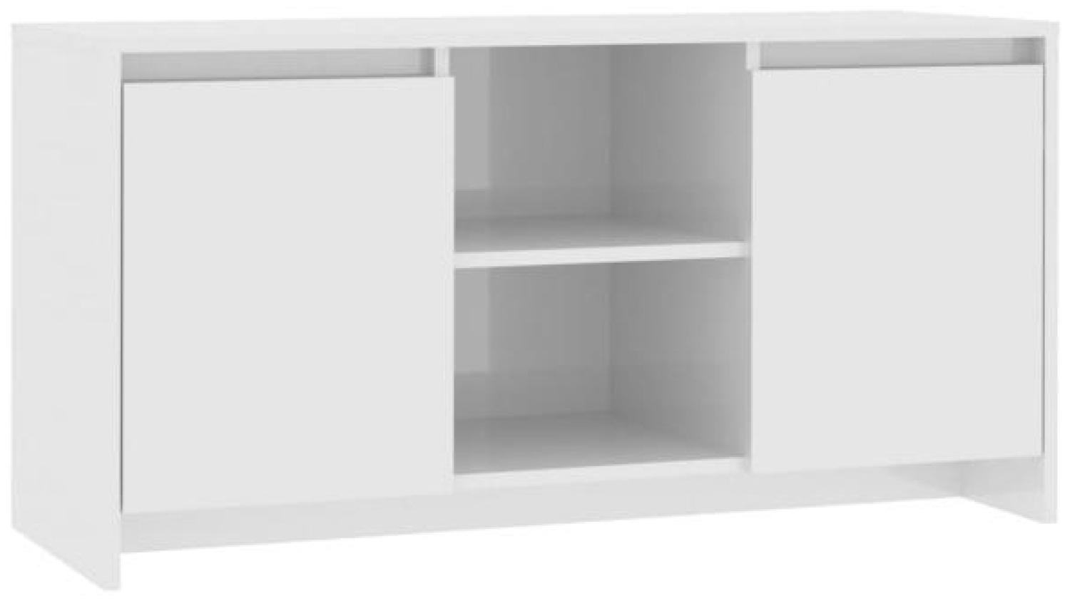 TV-Schrank Hochglanz-Weiß 102 x 37,5 x 52,5 cm Spanplatte [809797] Bild 1