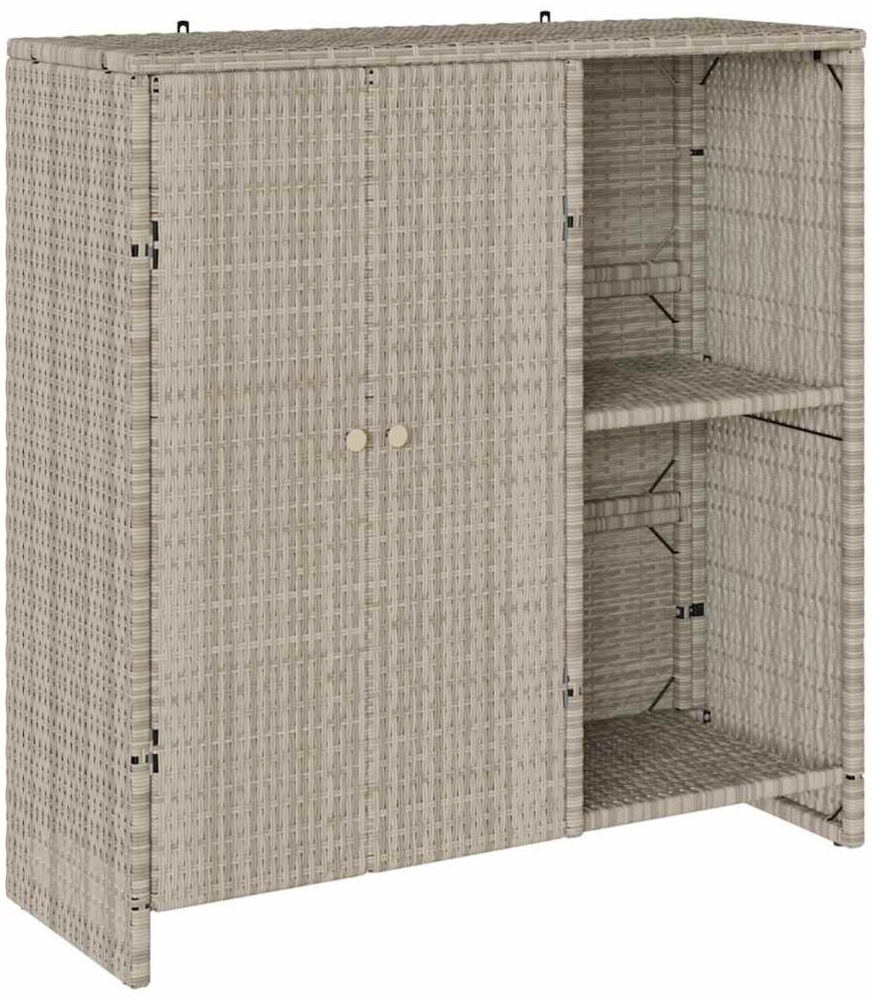 vidaXL Aufbewahrungsschrank mit Tür Hellgrau 100 x 36 x 102 cm Rattan 4103825 Bild 1
