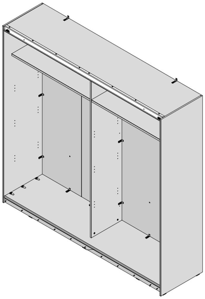 Schwebetürenschrank Sophie 6V weiß Front Hochglanz 170 x 210 x 61 Schrank mit Kranz und Beleuchtung, ohne Dämpfungsbeschläge Bild 1