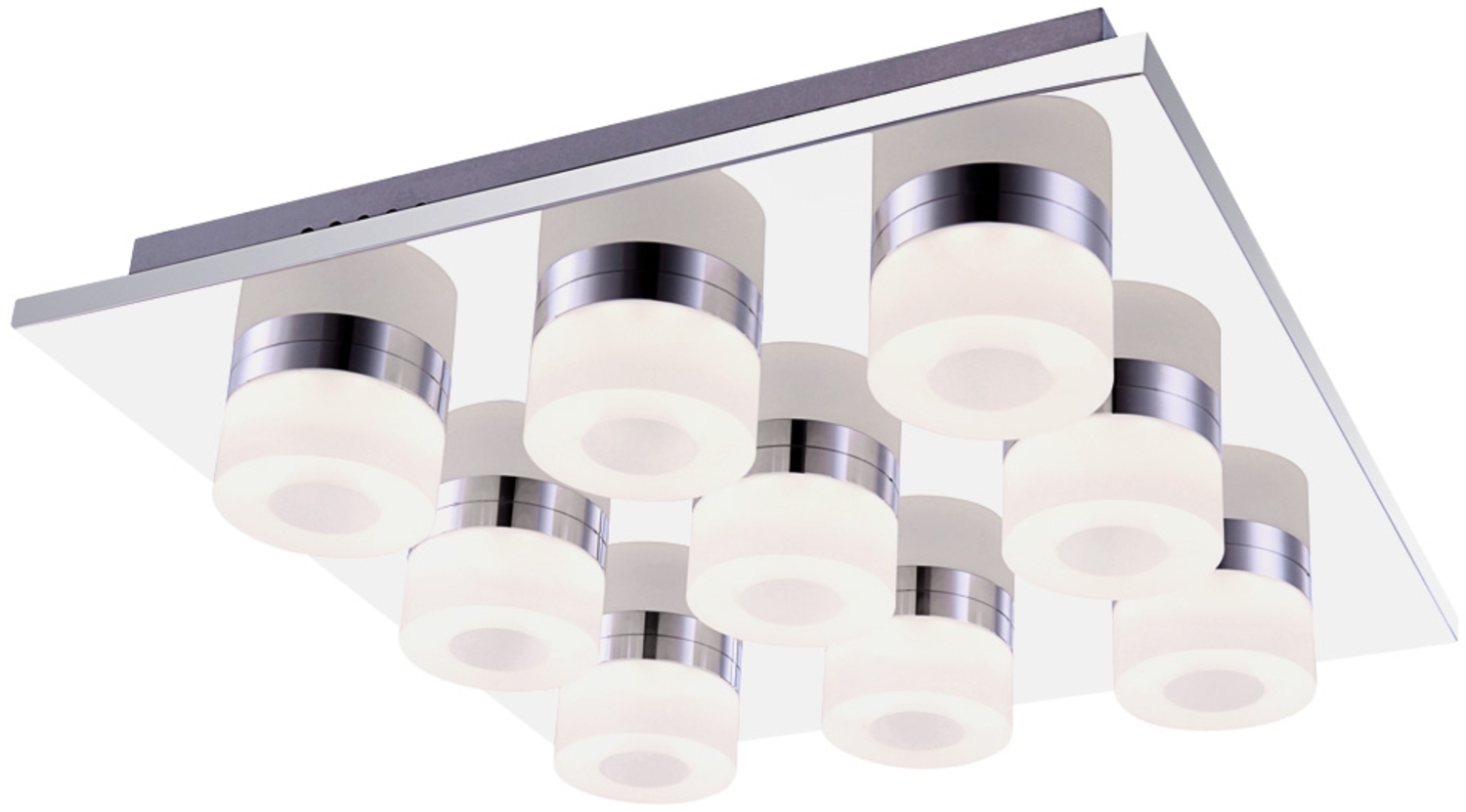 LED Deckenleuchte, 9-Flammig, chrom, satiniert, L 36 cm Bild 1