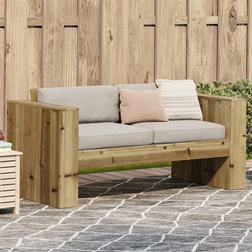 vidaXL Gartensofa 2-Sitzer 134x60x62 cm Kiefernholz Imprägniert Bild 1