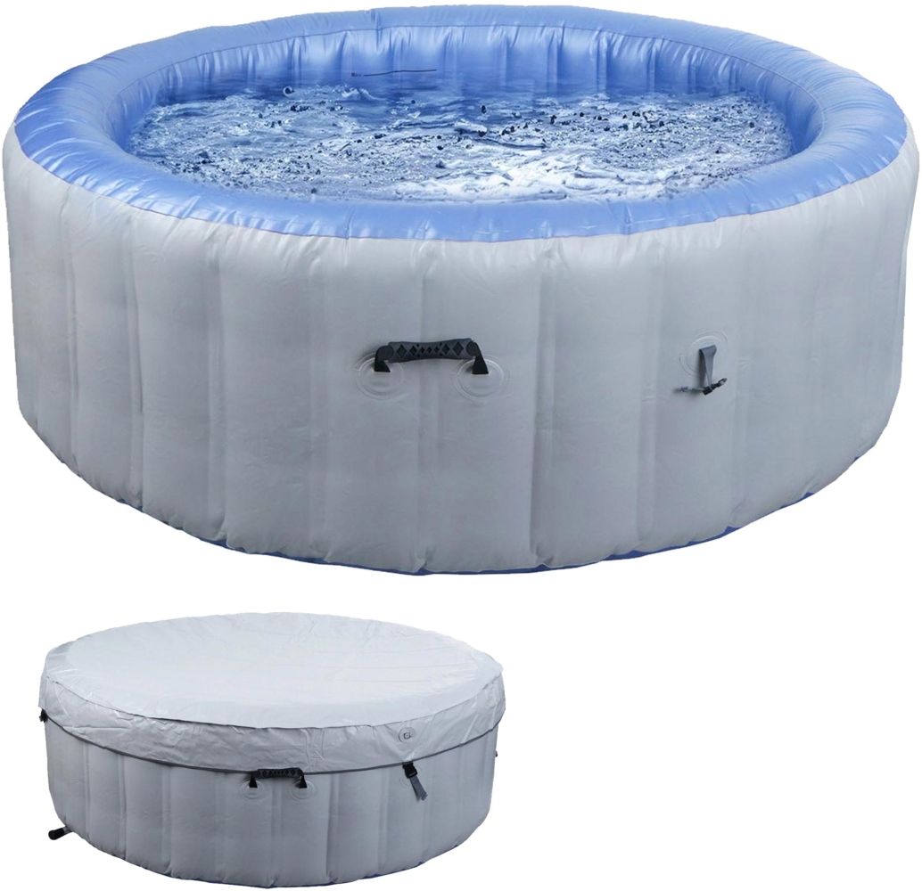 Whirlpool HWC-N97, Ersatz-Pool 5 Personen, In-/Outdoor aufblasbar PVC laminiert, rund Ø198cm, grau-blau Bild 1