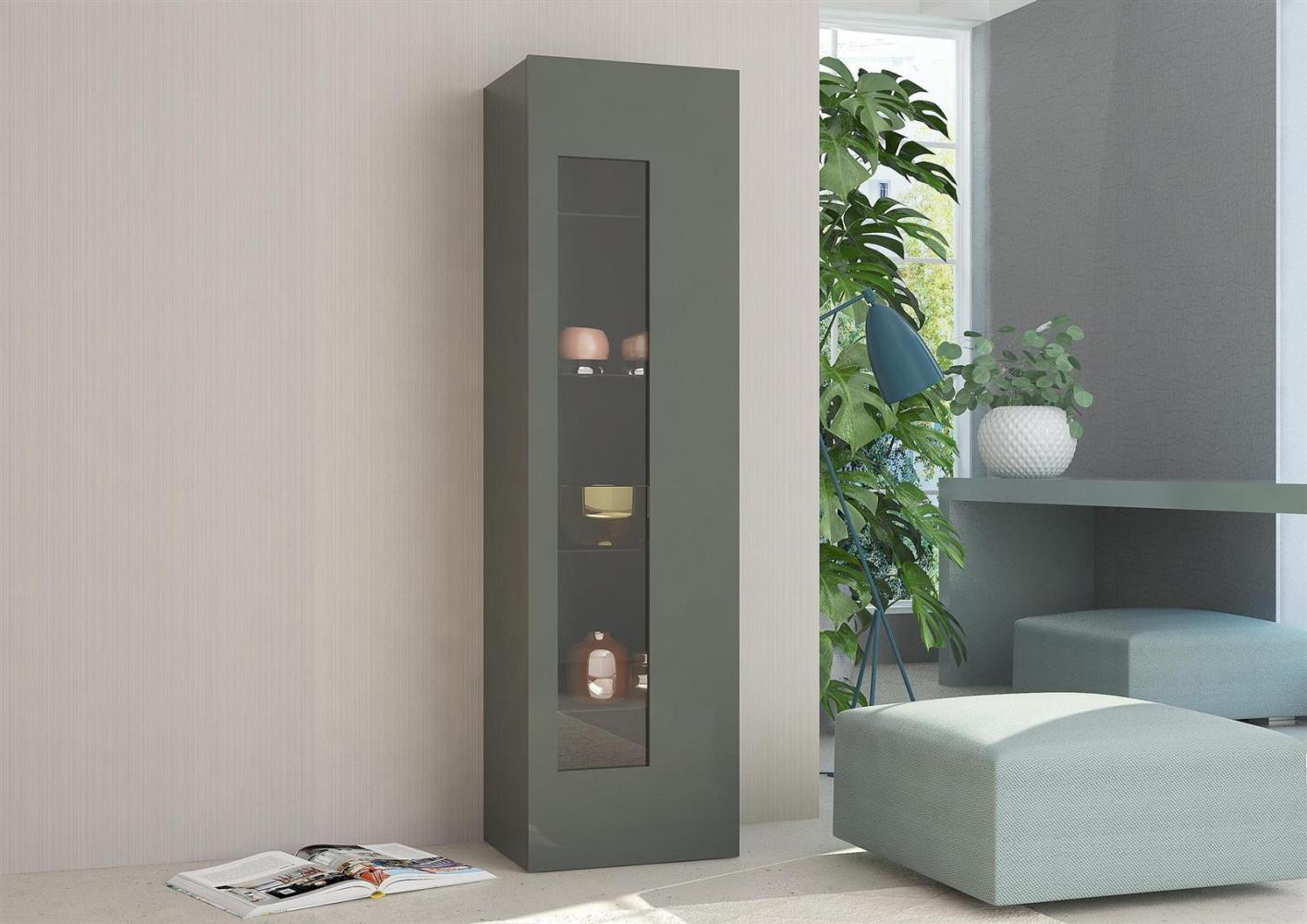 Vitrine >Daiquiri< in Anthrazit-Hochglanz - 45x160x34cm (BxHxT) Bild 1