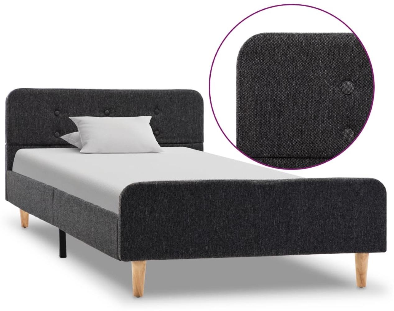 vidaXL Bettgestell Dunkelgrau Sackleinen 100x200 cm 284895 Bild 1