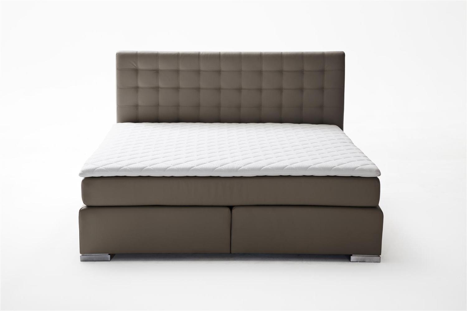 Boxspringbett Lenno - Kunstleder Braun H3 160x200 cm Bild 1