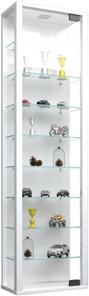 Vitrinenschrank Glas Wandschrank LED Vitrine Sammlervitrine Hängeschrank weiß Bild 1