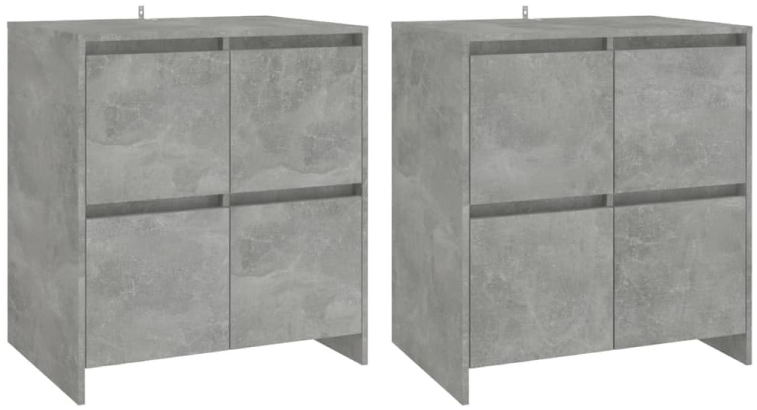 vidaXL Sideboards 2 Stk. Betongrau 70x41x75 cm Holzwerkstoff 3098092 Bild 1