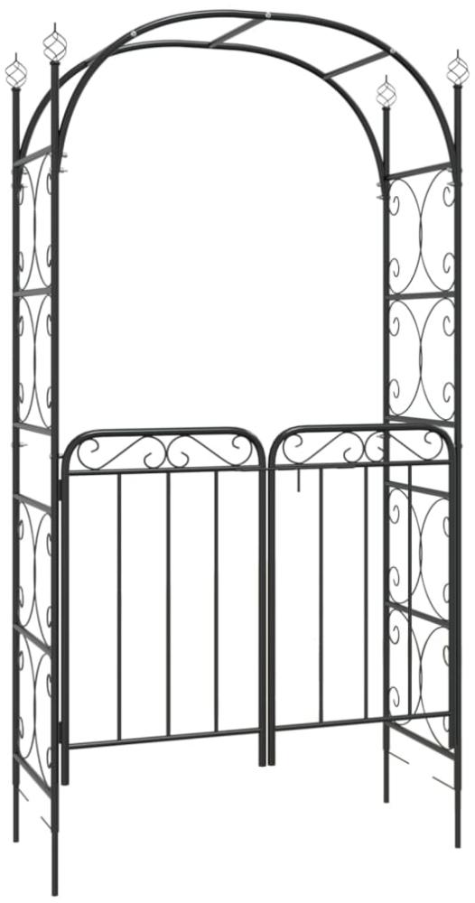 vidaXL Gartenbogen mit Tor Schwarz 108x45x235 cm Stahl 319352 Bild 1