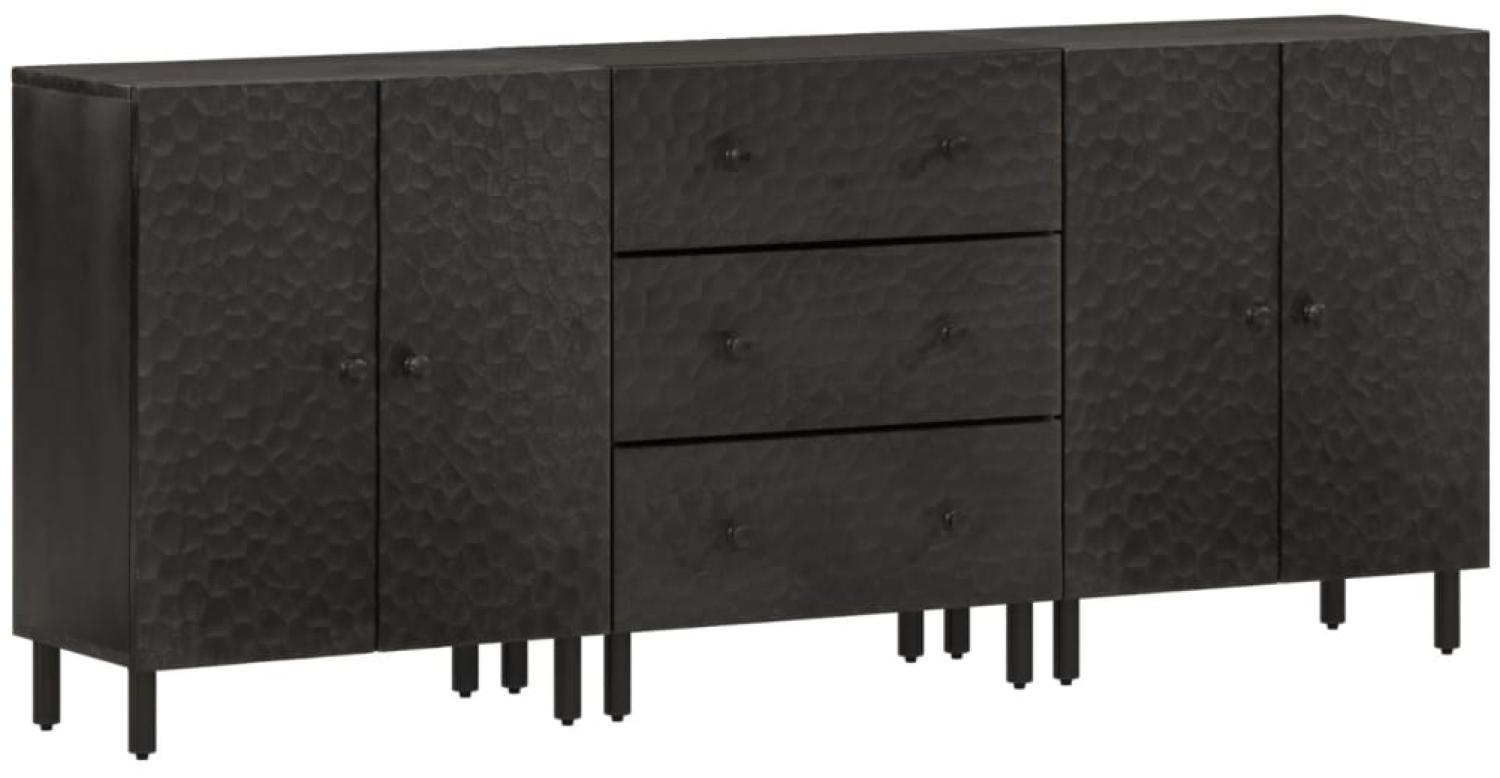 vidaXL Beistellschränke 3 Stk. Schwarz 60x33x75 cm Massivholz Mango 3206284 Bild 1